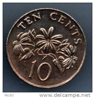 Singapour 10 Cents 1986 Sup - Singapur