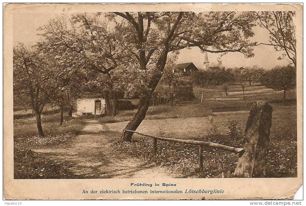 CH - BE - Frühling In Spiez - An Der Elektrisch Betriebenen Internationalen Lötschberglinie - (gelaufen / Circulée 1912) - Spiez