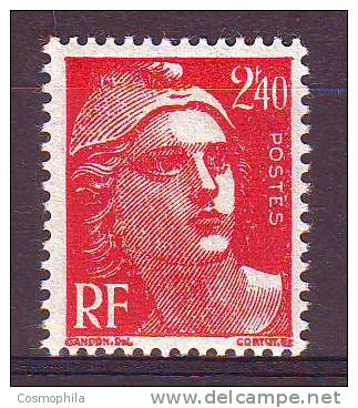 Type Marianne De Gandon N° 714 **. 2 Du 2f40 Cassé . - Unused Stamps