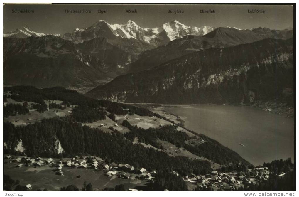 BEATENBERG  -  VUES SUR THUNERSEE ,Schreckhorn,Eiger,Mönch,Jungfrau. Editeur : Foto GYGER    N° 372 - Beatenberg