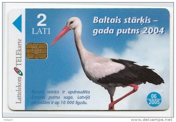 LATVIA  2004 Stork - Glancet + Other Chip Ture - Rare Card - Lettonia