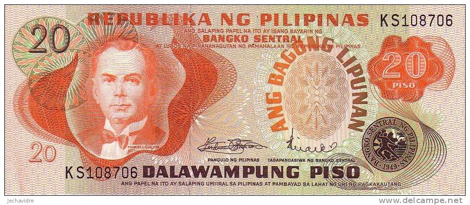 PHILIPPINES    20 Piso  Non Daté   Pick 162a  Signature 8    ***** BILLET  NEUF ***** - Filippijnen