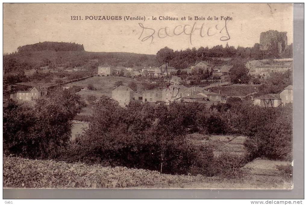 85 --- Pouzauges ...  LE CHATEAU ET LE BOIS DE LA FOLIE - Pouzauges