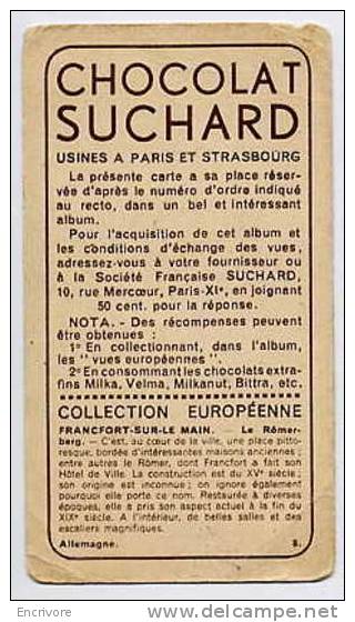 Chromo Chocolat SUCHARD Allemagne FRANKFORT / Main Romerberg -n°8 Collec Europeenne -descriptif Au Verso - Suchard