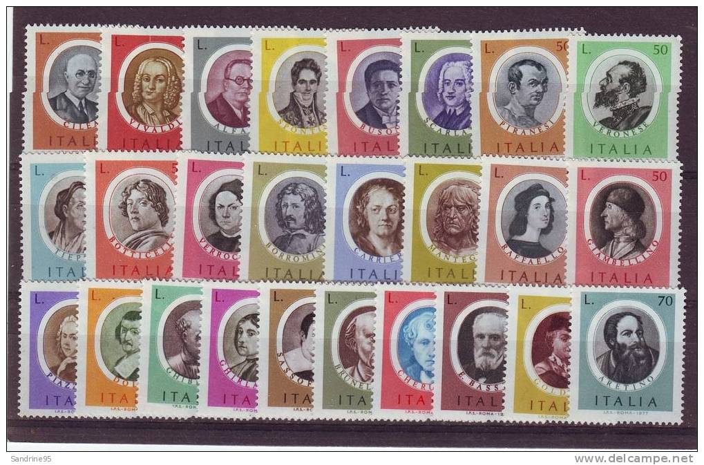 ITALIE UN LOT DE 26 TIMBRES DE PERSONNAGES CELEBRES .. - Sammlungen