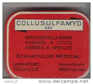 ANCIENNE PETITE BOITE METALLIQUE - COLLUSULFAMYD SEC - LABORATOIRE TORAUDE - ECHANTILLON - Scatole