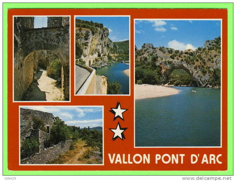 VALLON PONT D´ARC (07) - 4 MULTIVUES - LES GORGES DE L´ARDÈCHE - ÉDIT, SL - CIRCULÉE EN 1998 - - Vallon Pont D'Arc