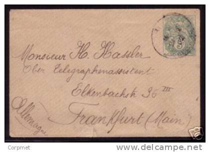 FRANCE - VF 1902 SMALL ENTIRE COVER (107x70 Mm) To GERMANY  - Yvert - Entiers Postaux # 111 - Standaardomslagen En TSC (Voor 1995)