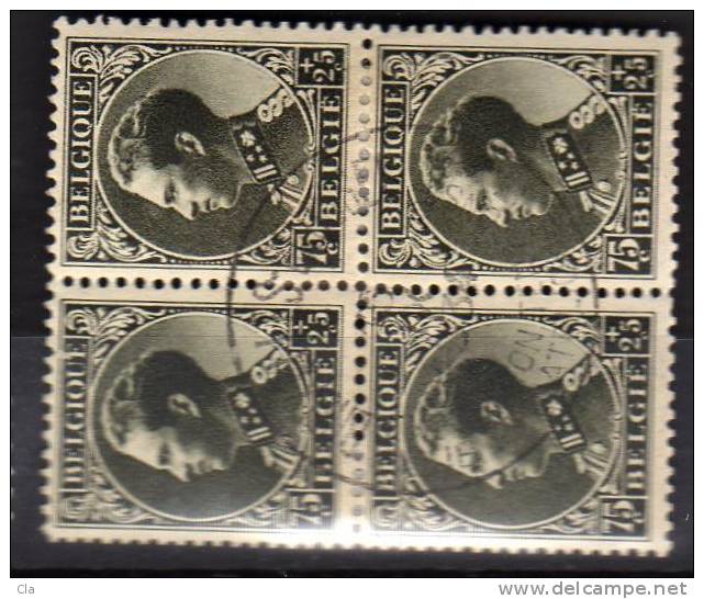 390  Bloc De 4  Obl  Cob 68 - 1934-1935 Leopold III