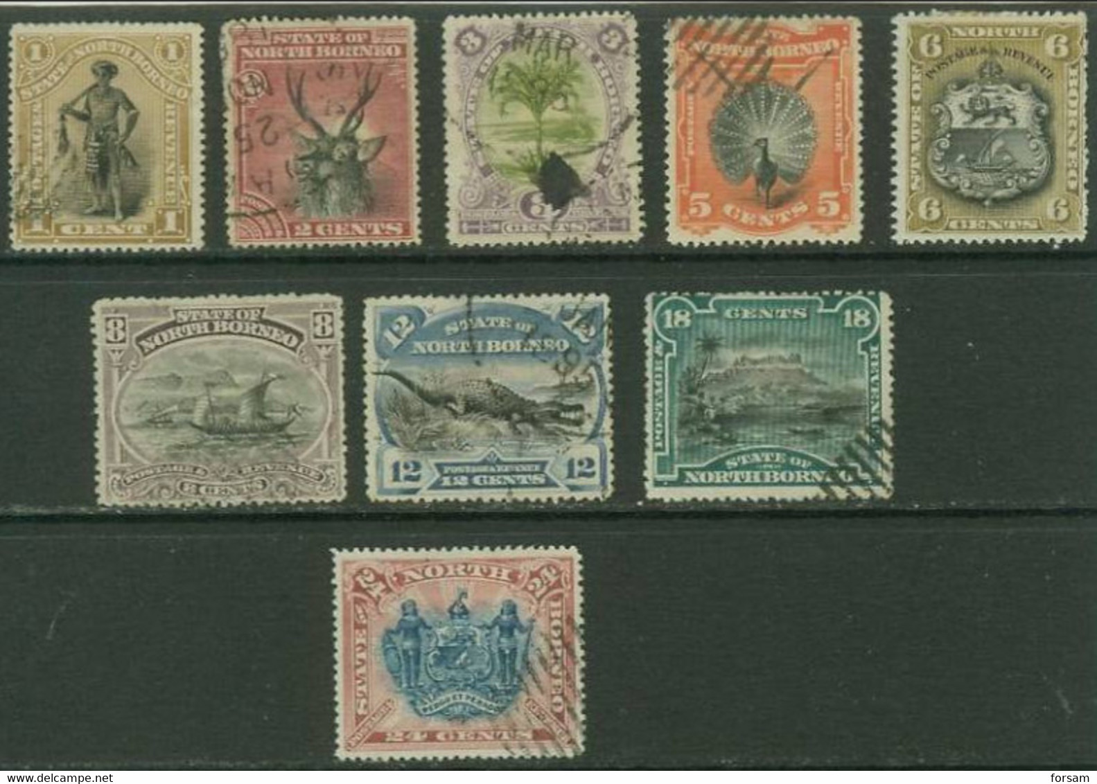 MALAYSIA (NORTH BORNEO)..1894..Michel # 49-57...used. - Borneo Del Nord (...-1963)