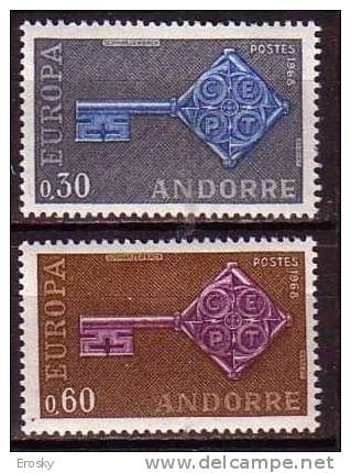 PGL - EUROPA CEPT 1968 ANDORRE FR ** - 1968