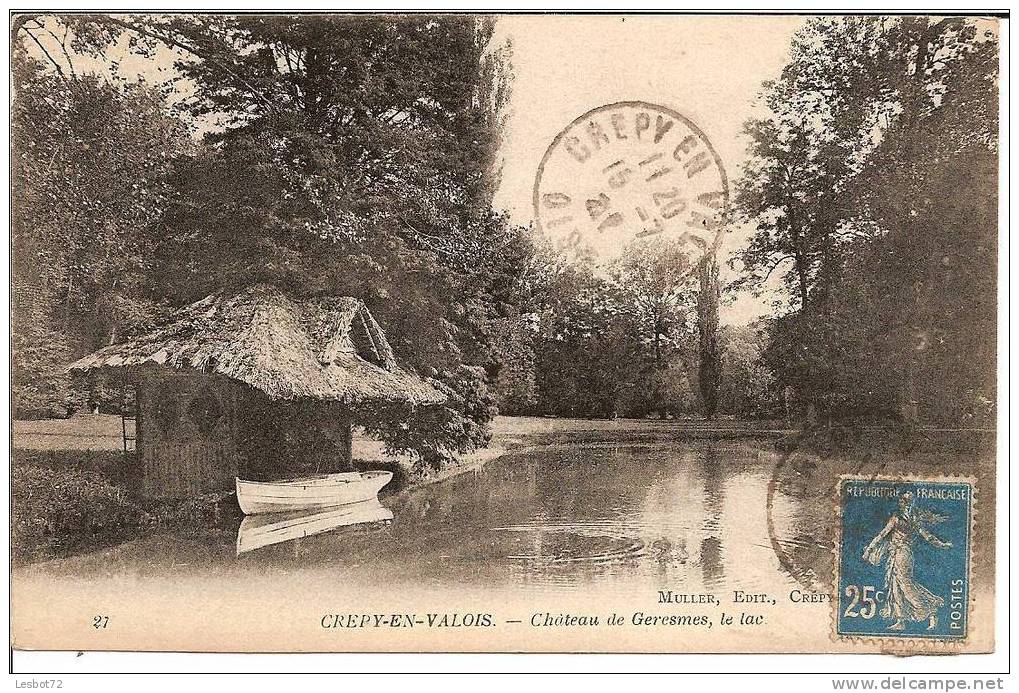 Cpa, Crépy-en-Valois (Oise), Château De Geresmes, Le Lac - Crepy En Valois