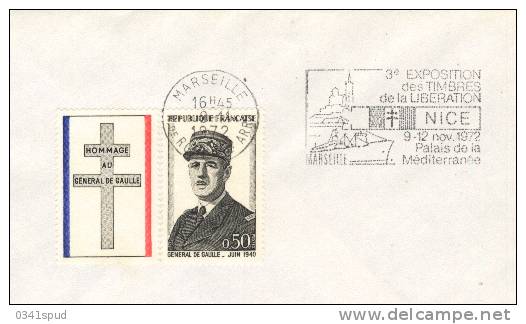 1972 France 13 Marseille De Gaulle - De Gaulle (Général)