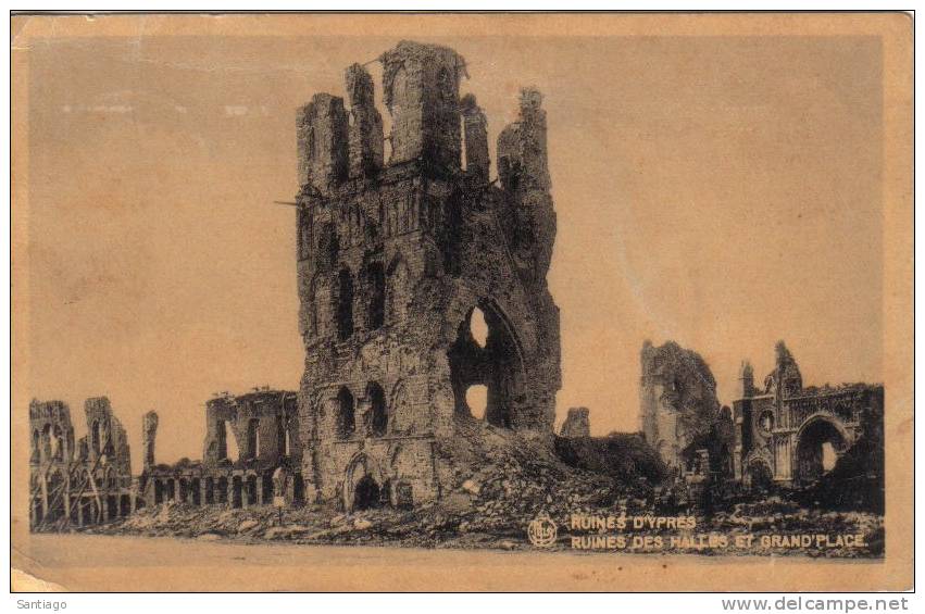 Postkaart / Carte Postale : Ieper / Ypres Ruines ( Afstempeling POPERINGE B 1932 ) - Kortrijk