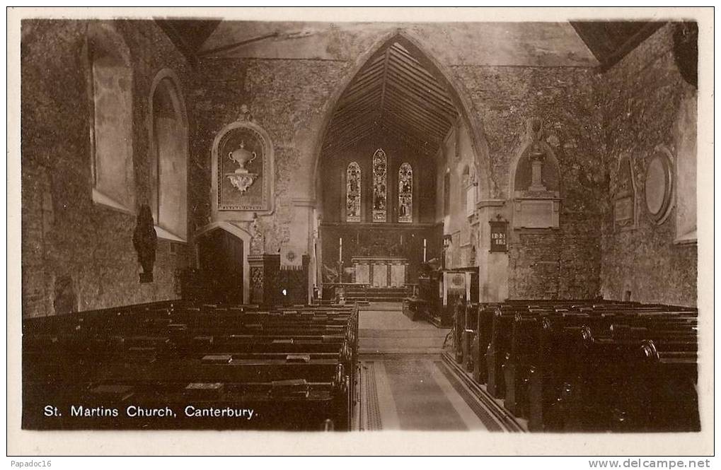 GB - K - St. Martins Church, Canterbury - [carte Photo] (not Circulated / Non Circulée) - [nave - église - Nef] - Canterbury