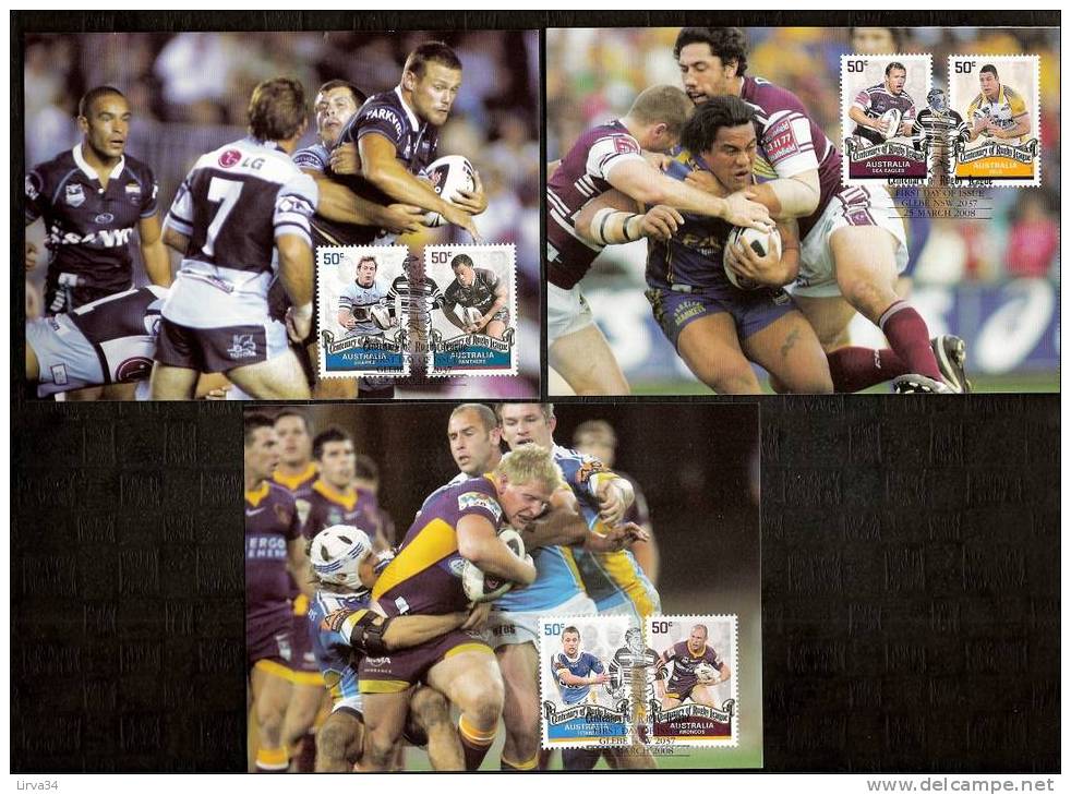 NOUVEAUTÉ : RUGBY AUSTRALIE -  LOT 8 CARTES MAXIMUM DU CENTENAIRE ! - Rugby