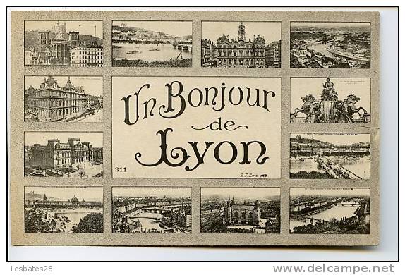 CPA 69.-LYON.-Bonjour De Lyon .-BHV 363 - Autres & Non Classés