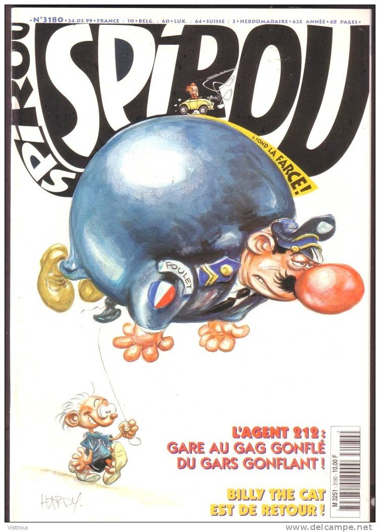 SPIROU N° 3180 - Couverture "AGENT 212" - Année 1999. - Spirou Magazine