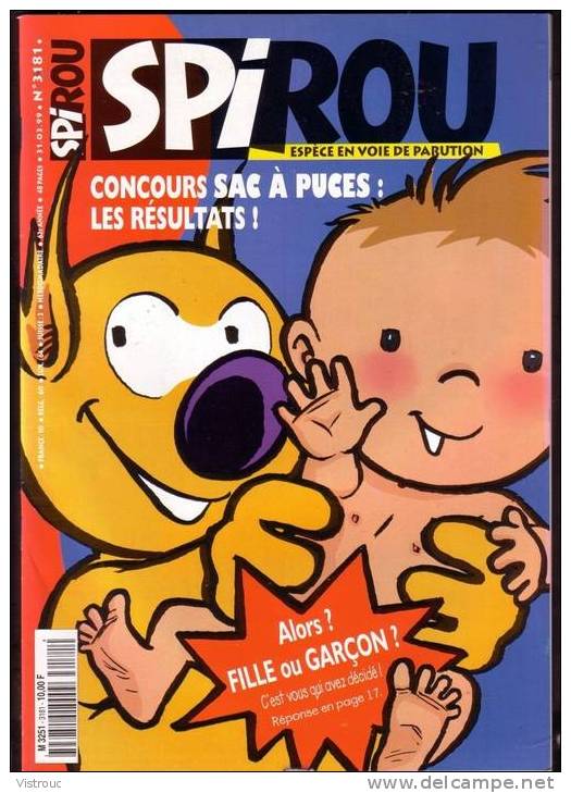 SPIROU N° 3181 - Couverture "SAC à PUCES" - Année 1999. - Spirou Magazine