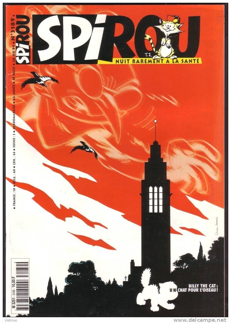 SPIROU N° 3189 - Couverture "BILLY THE CAT" - Année 1999. - Spirou Magazine