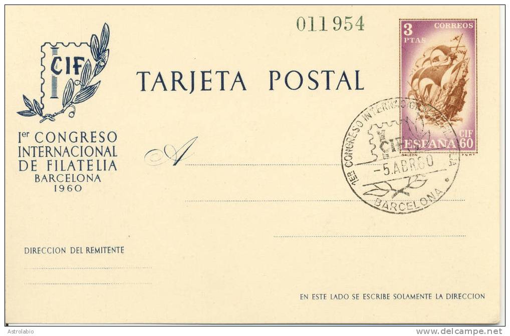 Entier Postal (2) Congrès Interª De Philatélie 1960 Edifil 88/9 Obliteres Voir 2 Scan - 1931-....