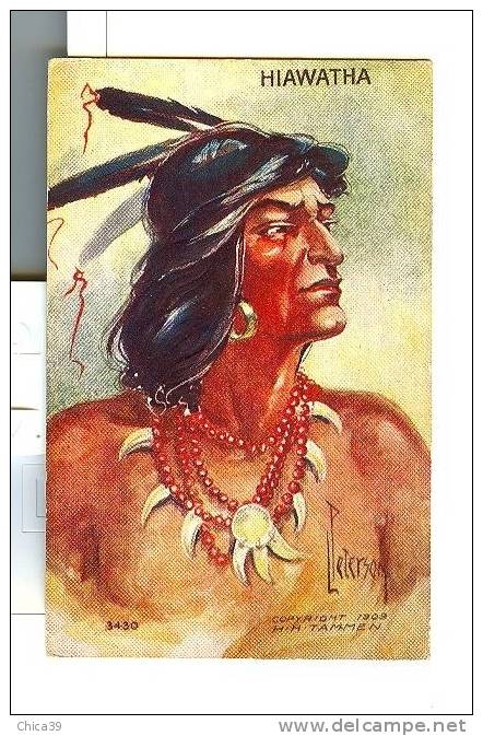 Hiawatha  Par L´Illustrateur PETERSON  Carte Gaufrée   -  Embossed - Indiens D'Amérique Du Nord