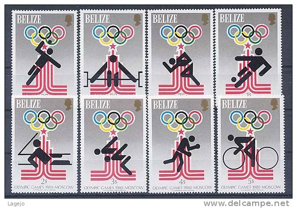 BELIZE 439/46A Jeux Olympiques Moscou - Belize (1973-...)