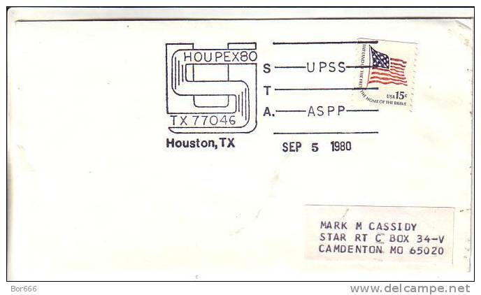USA Special Cancel Cover  - HOUPEX 1980 - Houston - Sobres De Eventos