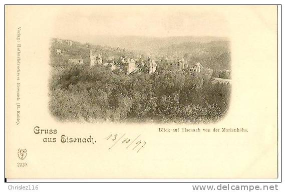 EISENACH Gruss Aus Eisenach Bilck Auf Eisenach Von Der Marienhöhe  1897 - Eisenach