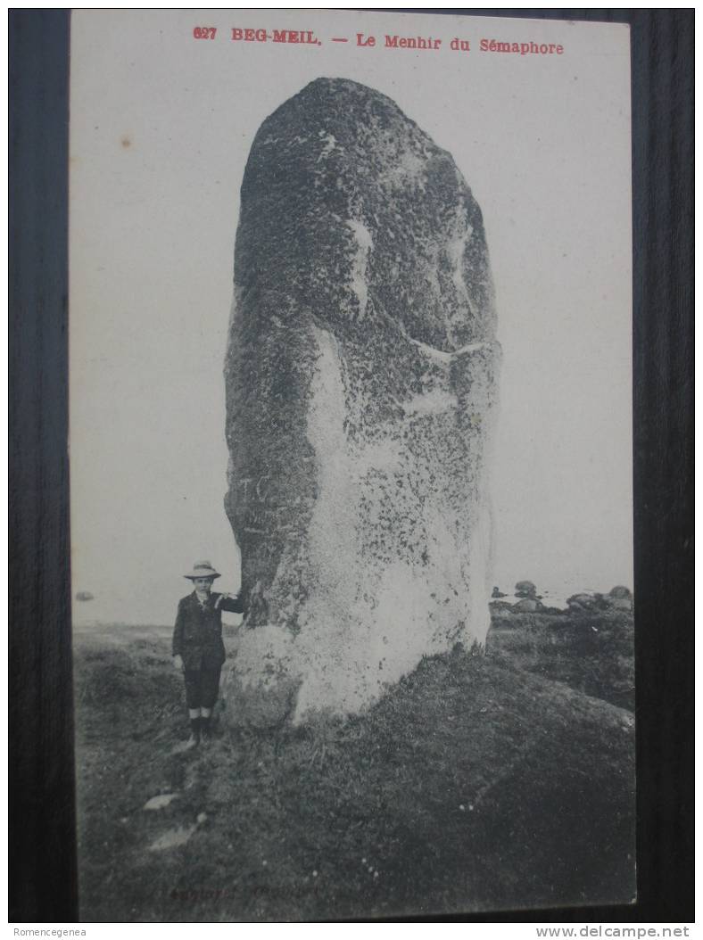 BEG-MEIL (Finistère) - Le Menhir Du Sémaphore  Animée - Très Bon état - Beg Meil