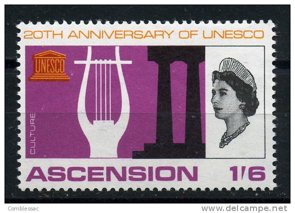 ASCENSION     1967   UNESCO    1/6  Black Bright Purple And Orange - Ascension