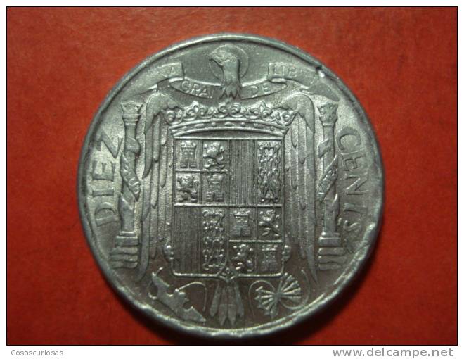 1074 ESPAÑA SPAIN ESPAGNE  10 CENTIMOS   JINETE CELTA CELTIC   AÑO / YEAR   1945  SIN CIRCULAR / UNCIRCULATED - 10 Centimos