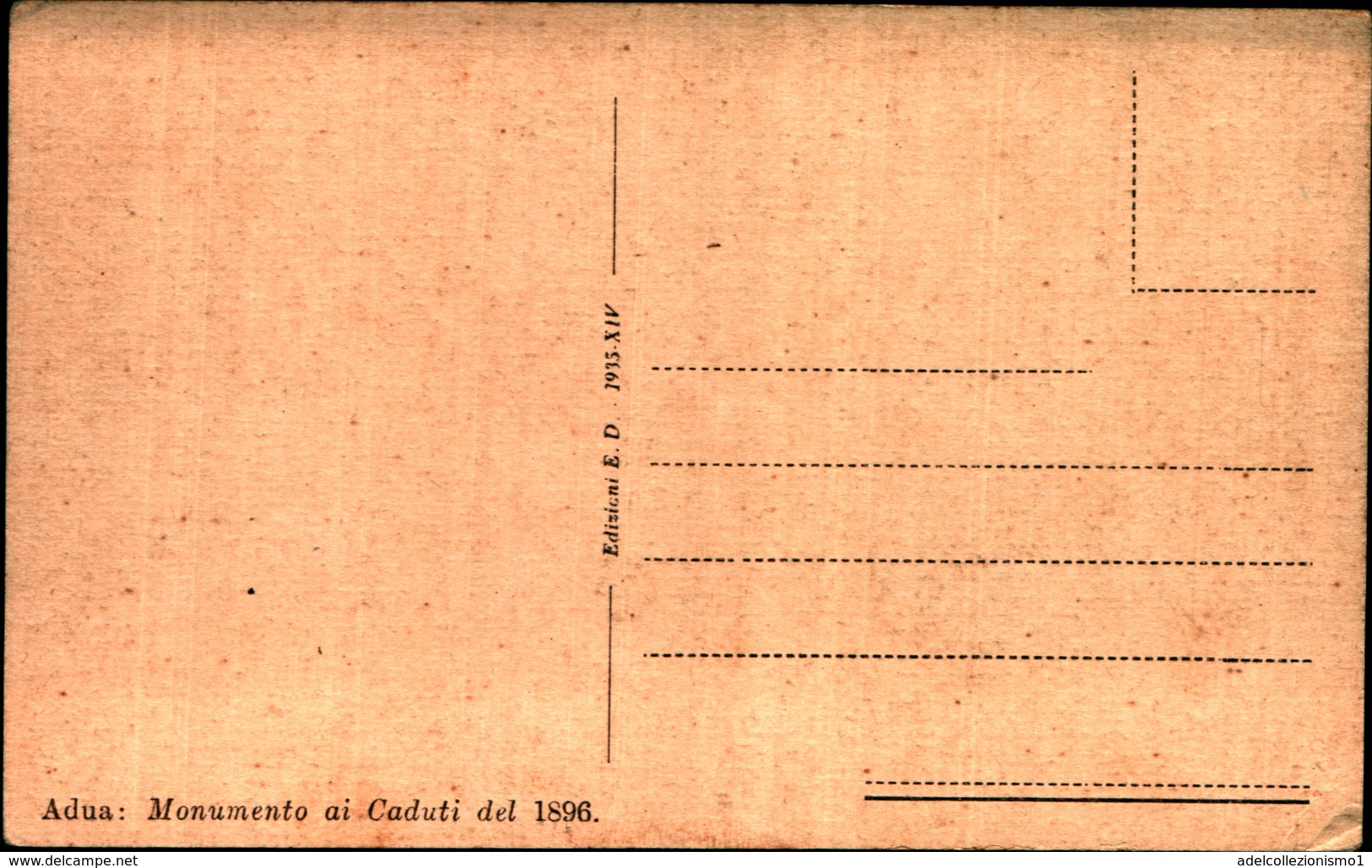 10720) CARTOLINA DELL'ETIOPIA-ADUA- Monumento Ai Caduti Del 1896-nuova - Ethiopië