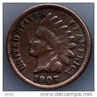 USA 1 Cent 1907 Ttb+ - 1859-1909: Indian Head