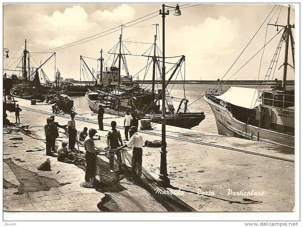 MARSALA (Trapani)  - Porto Con Pescatori Al Lavoro - Marsala