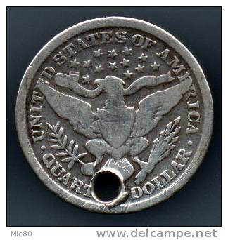 USA 1 Quart De Dollar Argent 1897 B+/tb - 1892-1916: Barber
