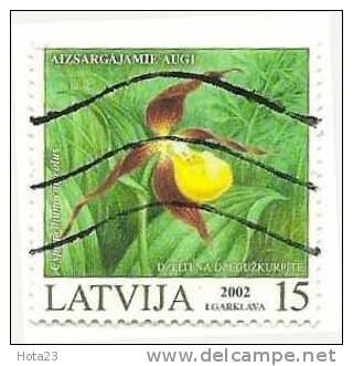 Latvia -2002 Flower  Lady’s Slipper Orchid Used ~~ X 10 Pieces - Letland