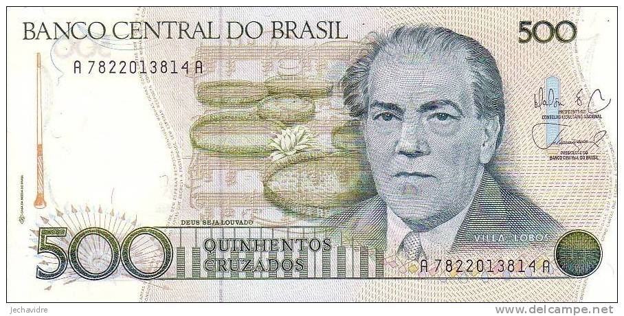 BRESIL   500 Cruzados   Non Daté (1988)   Pick 212d    ***** BILLET  NEUF ***** - Brazil