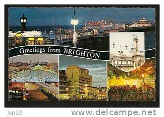 Jolie CP Angleterre Sussex Greetings From Brighton Multivue - Brighton