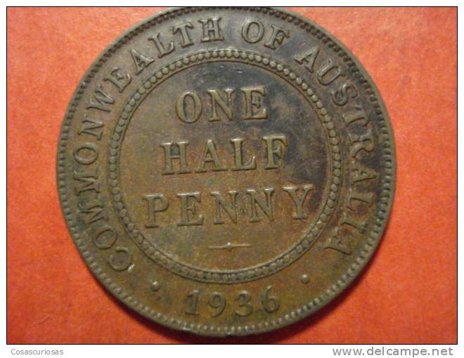 1128 AUSTRALIA  HALF PENNY   AÑO / YEAR  1936  VF+ - Penny