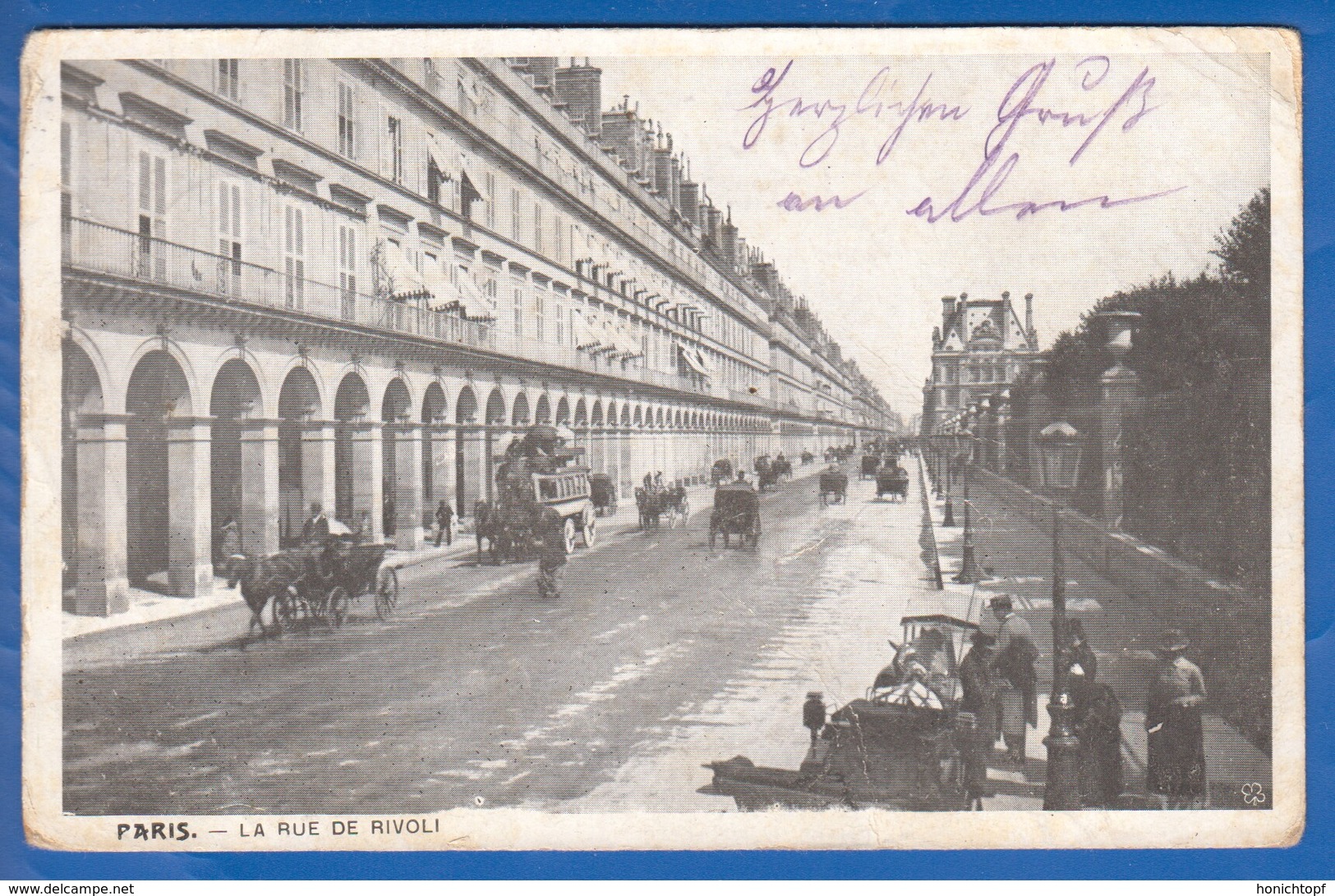 Frankreich; Paris; La Rue De Rivoli; 1914 Feldpost - Transporte Público