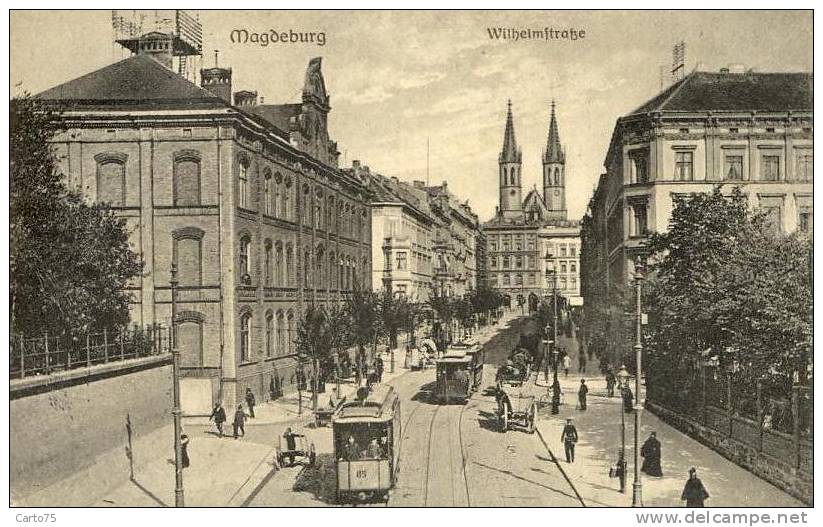 ALLEMAGNE - Magdeburg - Wilhelmstrasse - Tramway - Poste - Autres & Non Classés