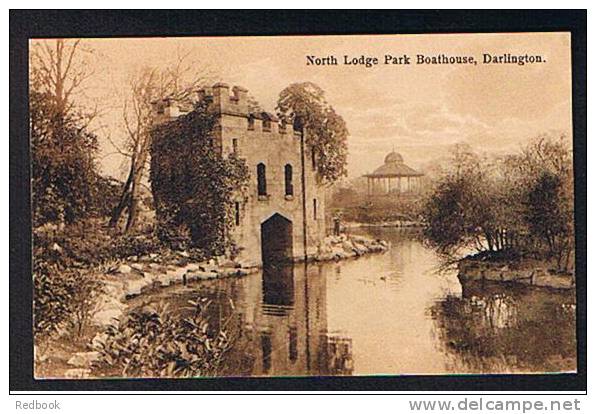Early Postcard North Lodge Park Boathouse Darlington County Durrham  - Ref 187 - Andere & Zonder Classificatie