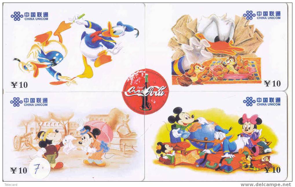 4 Télécartes DISNEY (7) COCA COLA Puzzle. 4 Phonecards Disney In Puzzle - Rompecabezas