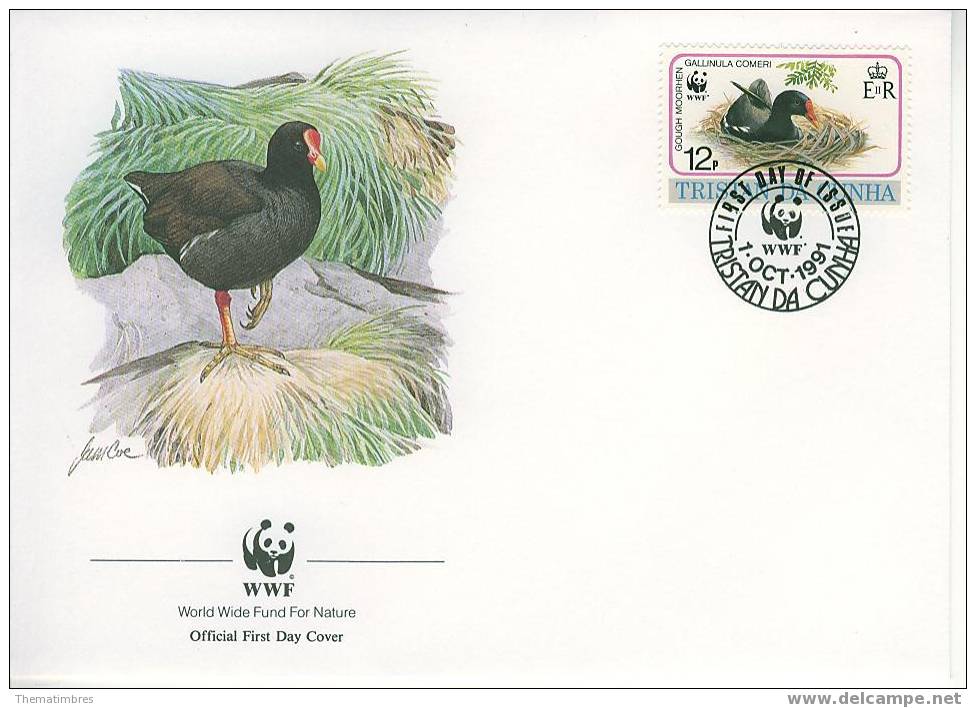 W0639 Gallinula Comeri Tristan Da Cunha 1991 FDC Premier Jour WWF - Gallinacées & Faisans