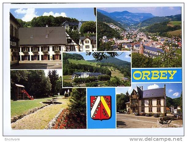 Cpm ORBEY Multi Vue  -vue Generale Et Maison  "beausite " ABRAPA - Cigogne - Orbey