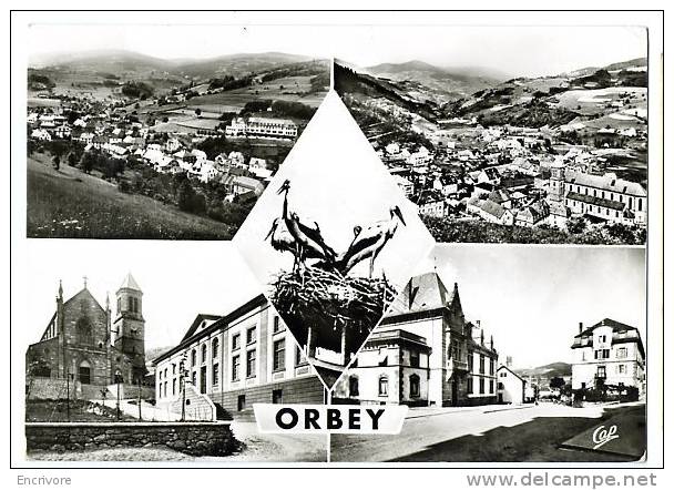 Cpsm ORBEY Multi Vue  -vue Generale -vers Hachimette- Eglise école Pl Hotel De Ville - -546 Cap - Orbey