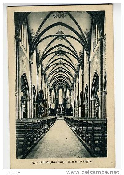 Cpa ORBEY Interieur De L'église - Lib Scandella 259 - Orbey