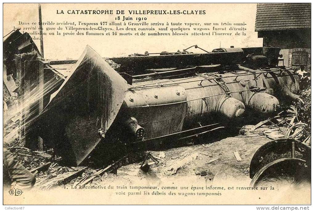 78 - YVELYNES - VILLEPREUX - CATASTROPHE FERROVIAIRE - ACCIDENT Du TRAIN En 1910 - Villepreux