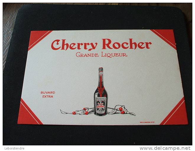 BUVARD:CHERRY ROCHER GRANDE LIQUEUR -TAILLE:21 X 13.5CM - Liqueur & Bière